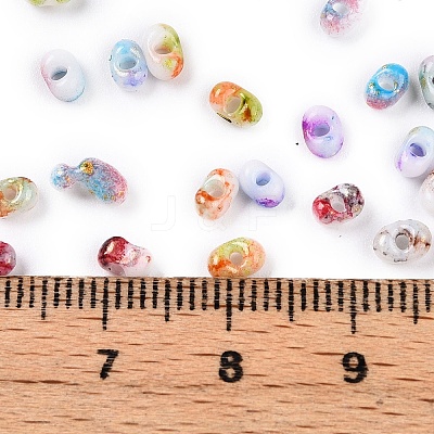 Two Tone Baking Paint Glass Seed Beads SEED-C003-01R-1