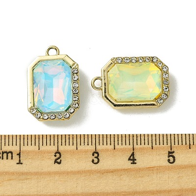 UV Plating Alloy with Mixed Color Glass Rhinestone Pendants FIND-B039-07G-1
