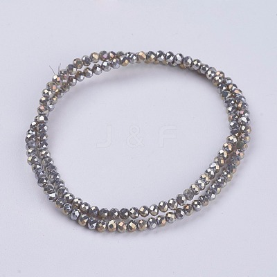 Electroplate Glass Beads Strands GLAA-F077-FR11-1