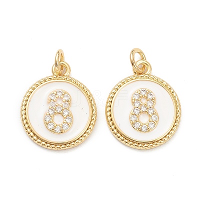 Brass Micro Pave Clear Cubic Zirconia Charms ZIRC-I052-16G-08-1