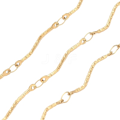 304 Stainless Steel Wavy Bar Link Chains CHS-H116-01M-G-1
