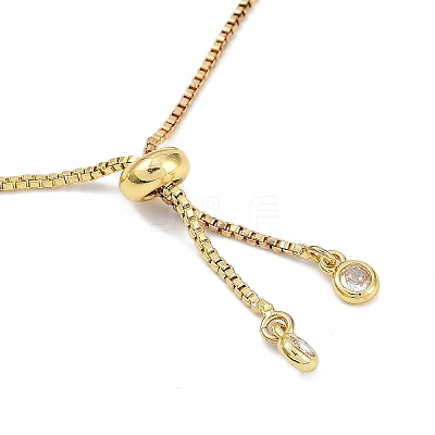 Rack Plating Brass Micro Pave Cubic Zirconia Silder Bracelets BJEW-P341-03G-1