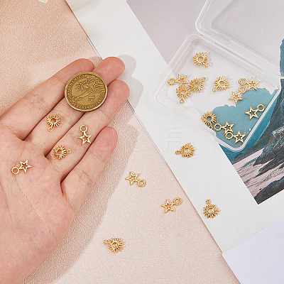 20Pcs 2 Styles Brass Charms KK-HS0015-55-1
