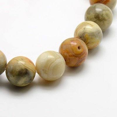 Round Natural Crazy Lace Agate Beads Strands G-P058D-01-1