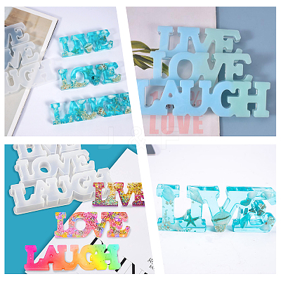 Word Love & Laugh Silicone Molds Kits DIY-OC0003-12-1