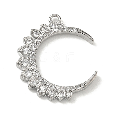 Brass Micro Pave Clear Cubic Zirconia Pendants CU-CBAC53C-04P-1