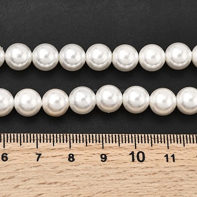 Electroplated Shell Pearl Beads Strands BSHE-K017-8mm-1