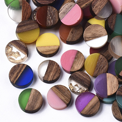 Resin & Wood Cabochons X-RESI-S358-70-1