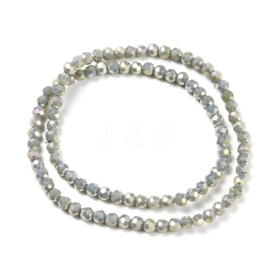 Round Full Rainbow Plated Faceted(32 Facets) Electroplate Glass Beads Strands X-EGLA-J130-FR16-1