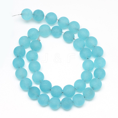 Natural White Jade Bead Strands G-R297-8mm-51-1