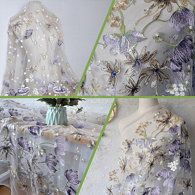 3D Flower Organgza Polyester Embroidery Ornament Accessories DIY-WH0632-47A-1