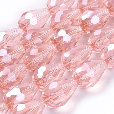 Electroplate Glass Beads Strands EGLA-R008-15x10mm-7-1