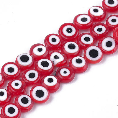 Handmade Evil Eye Lampwork Beads Strands LAMP-S191-01B-02-1