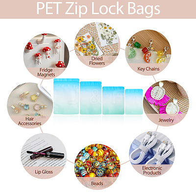 100Pcs 4 Styles PET Zipper Bags OPP-TA0001-19D-1
