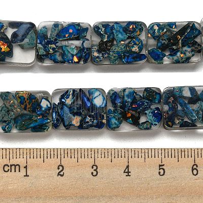 Dyed Natural Imperial Jasper with Resin Beads Strands G-G083-F07-01-1