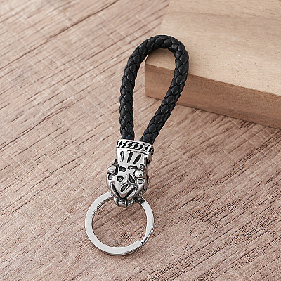 Braided PU Leather Keychains RO3493-1