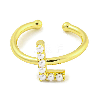 Rack Plating Brass Open Cuff Rings for Women RJEW-F162-01G-L-1