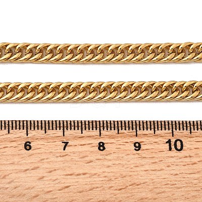 5.5MM 304 Stainless Steel Cuban Link Chain Necklaces for Men NJEW-B134-08A-G-1