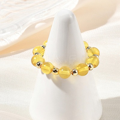 Natural Amber Finger Rings for Women RJEW-JR01087-01-1