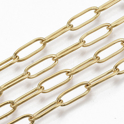 PVD Vacuum Plating 304 Stainless Steel Paperclip Chains CHS-S006-JN957-2-1