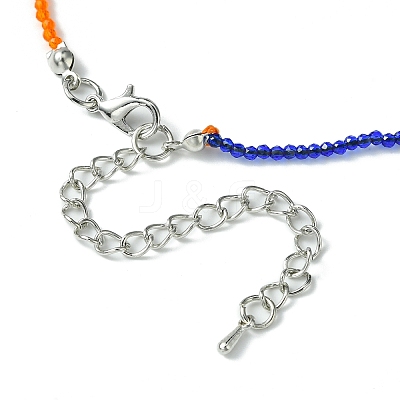 Faceted Rondelle Glass Beaded Necklace for Women NJEW-M208-02C-1