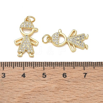 Brass Micro Pave Clear Cubic Zirconia Pendants CU-CBA9AFC-01G-20-1