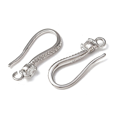 Brass Micro Pave Cubic Zirconia Earring Hooks KK-A257-14P-1