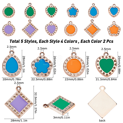 UV Plating Acrylic Pendant Rhinestone Settings OACR-SC0001-03LG-1