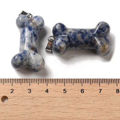 Natural Blue Spot Jasper Pendants G-K353-02P-06-1