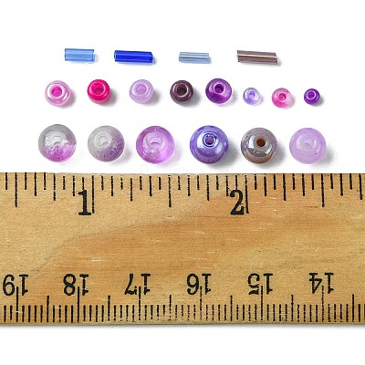 DIY Glass Round Beads & Seed Beads Jewelry Making Finding Kits DIY-FS0005-95-1