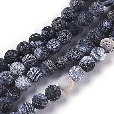 Natural Weathered Agate Beads Strands G-P414-A06-1