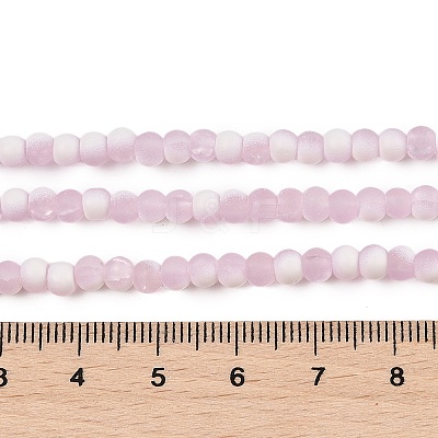 Frosted Crackle Glass Beads Strands GLAA-U001-4mm-M03-1