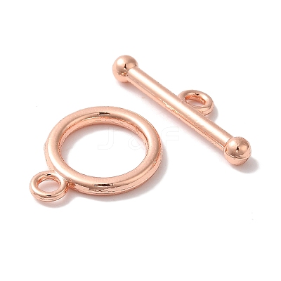 Rack Plating Brass Toggle Clasps KK-A225-06RG-1