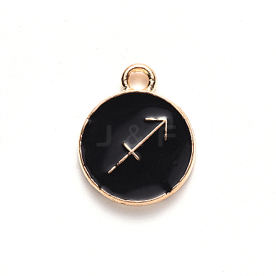 Alloy Enamel Pendants X-ENAM-S124-01B-08F-1