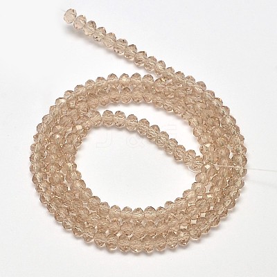 Faceted Rondelle Transparent Glass Beads Strands EGLA-J134-4x3mm-B04-1