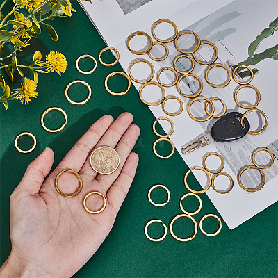 40Pcs 2 Styles Brass Split Key Rings KK-CY0001-05-1