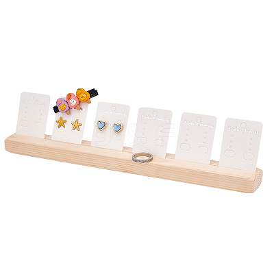 Wooden Jewelry Display Card Stands ODIS-WH0027-045-1