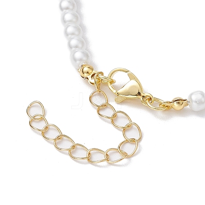 Brass Micro Pave Grade AAA Cubic Zirconia Letter Pendant Necklaces NJEW-JN04771-12-1
