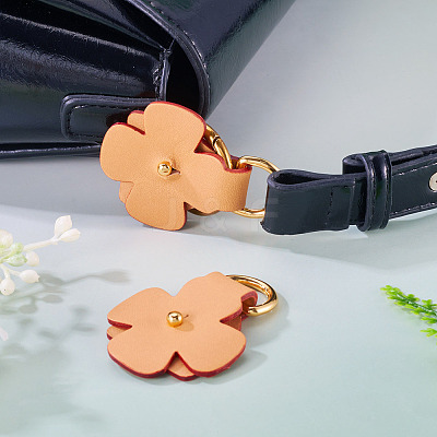 Flower Cowhide Suspension Clasps FIND-TAC0036-055G-01-1