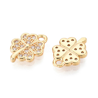 Brass Micro Pave Cubic Zirconia Charms KK-N263-117G-1