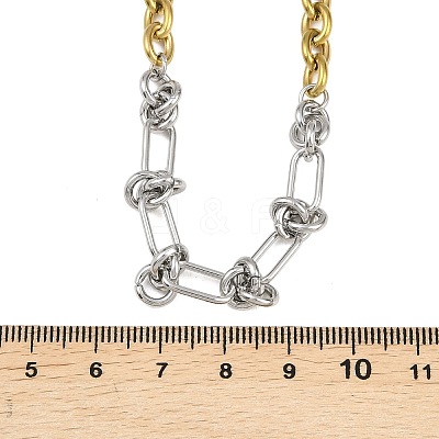 6MM 304 Stainless Steel Mixed Link Chain Necklaces NJEW-L470-01GP-1