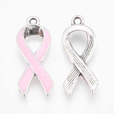 Antique Silver Plated Alloy Enamel Pendants ENAM-WH0003-A01-1