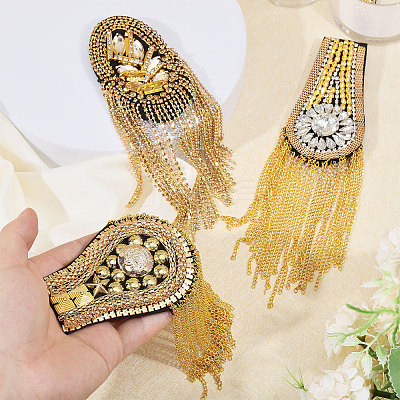 6Pcs 3 Styles Fashionable Tassel Epaulettes AJEW-GL0002-25-1