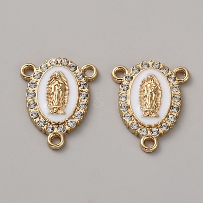 Zinc Alloy Enamel Religion Oval with Virgin Mary Chandelier Component Links FIND-WH0366-384G-01-1