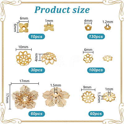 390Pcs Alloy & Iron & Brass Bead Caps DIY-PH00021-69-1