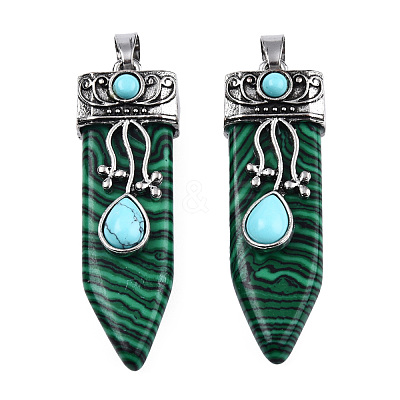 Synthetic Malachite Pendants G-S292-05C-1