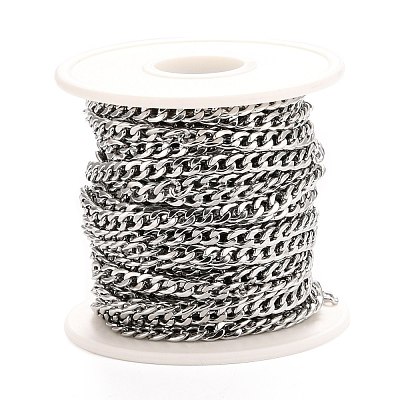 Tarnish Resistant 304 Stainless Steel Cuban Link Chains CHS-K016-02B-P-1