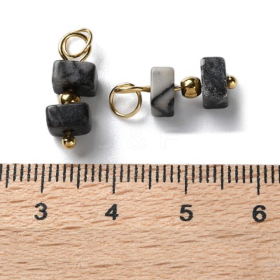 Natural Gemstone Cuboid Beaded Pendants STAS-C120-02G-1