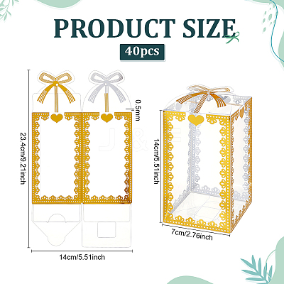 Folding Heart Print Transparent PVC Gift Packing Boxes CON-WH0085-192C-01-1