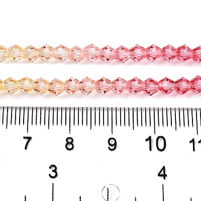 Gradient Color Baking Paint Glass Bead Strands DGLA-A039-T4mm-A02-1